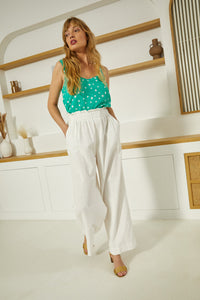 Grace and Mila Etienne paper bag pant ecru